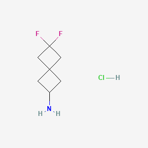 6,6-Difluorospiro[3.3]heptan-2-amine hydrochloride chemical structure (CAS 1423032-71-6)
