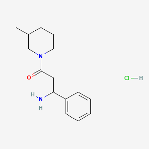 3-Amino-1-(3-methylpiperidin-1-yl)-3-phenylpropan-1-one hydrochloride chemical structure (CAS 1423034-78-9)