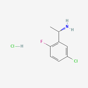 (S)-1-(5-Chloro-2-fluorophenyl)ethanamine hydrochloride chemical structure (CAS 1423040-76-9)