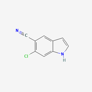 6-Chloro-1H-indole-5-carbonitrile chemical structure (CAS 1423120-66-4)