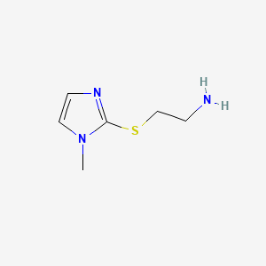 2-((1-Methyl-1H-imidazol-2-yl)thio)ethanamine chemical structure (CAS 142313-55-1)