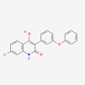 7-Chloro-4-hydroxy-3-(3-phenoxyphenyl)quinolin-2(1H)-one chemical structure (CAS 142326-59-8)