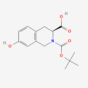 (S)-2-(tert-Butoxycarbonyl)-7-hydroxy-1,2,3,4-tetrahydroisoquinoline-3-carboxylic acid chemical structure (CAS 142335-42-0)