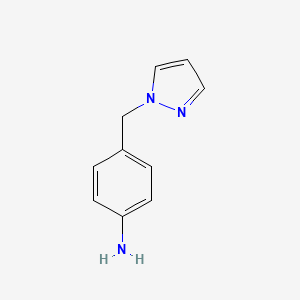 4-((1H-Pyrazol-1-yl)methyl)aniline chemical structure (CAS 142335-61-3)