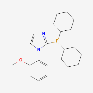 2-(Dicyclohexylphosphanyl)-1-(2-methoxyphenyl)-1H-imidazole chemical structure (CAS 1425052-90-9)