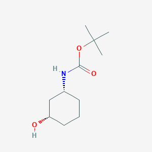 rel-tert-Butyl ((1R,3S)-3-hydroxycyclohexyl)carbamate chemical structure (CAS 1425254-01-8)