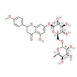 (S)-5-Hydroxy-2-(4-methoxyphenyl)-7-(((2S,3R,4S,5S,6R)-3,4,5-trihydroxy-6-((((2R,3R,4R,5R,6S)-3,4,5-trihydroxy-6-methyltetrahydro-2H-pyran-2-yl)oxy)methyl)tetrahydro-2H-pyran-2-yl)oxy)chroman-4-one chemical structure (CAS 14259-47-3)