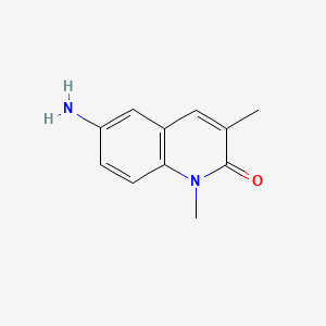6-amino-1,3-dimethylquinolin-2(1H)-one chemical structure (CAS 1425927-75-8)
