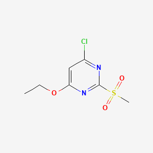 4-Chloro-6-ethoxy-2-(methylsulfonyl)pyrimidine chemical structure (CAS 142596-33-6)