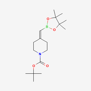 tert-Butyl 4-((4,4,5,5-tetramethyl-1,3,2-dioxaborolan-2-yl)methylene)piperidine-1-carboxylate chemical structure (CAS 1425970-61-1)