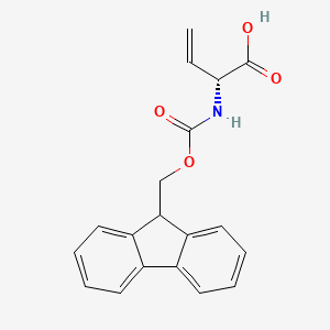 (R)-2-((((9H-Fluoren-9-yl)methoxy)carbonyl)amino)but-3-enoic acid chemical structure (CAS 1425973-17-6)