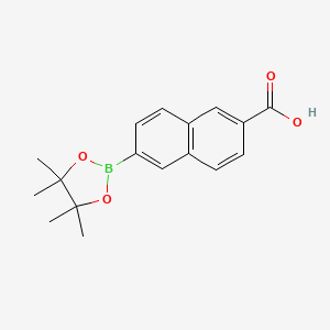 6-(4,4,5,5-Tetramethyl-1,3,2-dioxaborolan-2-yl)-2-naphthoic acid chemical structure (CAS 1426082-97-4)