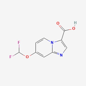 7-(Difluoromethoxy)imidazo[1,2-a]pyridine-3-carboxylic acid chemical structure (CAS 1426136-24-4)