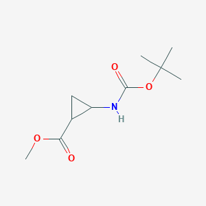 Methyl 2-((tert-butoxycarbonyl)amino)cyclopropanecarboxylate chemical structure (CAS 1426414-00-7)