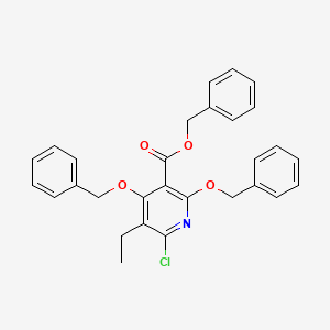 Benzyl 2,4-bis(benzyloxy)-6-chloro-5-ethylnicotinate chemical structure (CAS 1426530-29-1)