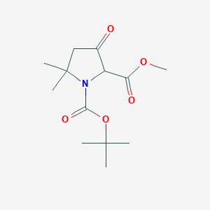 1-tert-Butyl 2-methyl 5,5-dimethyl-3-oxopyrrolidine-1,2-dicarboxylate chemical structure (CAS 1426680-65-0)