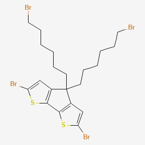 2,6-Dibromo-4,4-bis(6-bromohexyl)-4H-cyclopenta[1,2-b:5,4-b']dithiophene chemical structure (CAS 1426829-76-6)