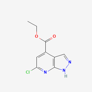 Ethyl 6-chloro-1H-pyrazolo[3,4-b]pyridine-4-carboxylate chemical structure (CAS 1426918-16-2)
