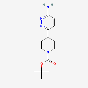 tert-Butyl 4-(6-aminopyridazin-3-yl)piperidine-1-carboxylate chemical structure (CAS 1426921-48-3)