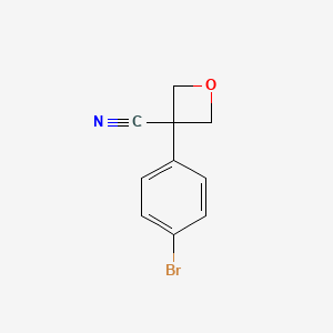 3-(4-Bromophenyl)oxetane-3-carbonitrile chemical structure (CAS 1427023-54-8)