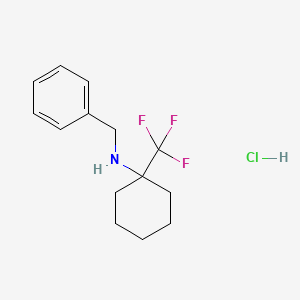 N-Benzyl-1-(trifluoromethyl)cyclohexan-1-amine hydrochloride chemical structure (CAS 1427273-05-9)