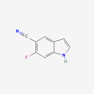 6-Fluoro-1H-indole-5-carbonitrile chemical structure (CAS 1427358-21-1)