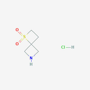 1-Thia-6-azaspiro[3.3]heptane 1,1-dioxide hydrochloride chemical structure (CAS 1427358-97-1)