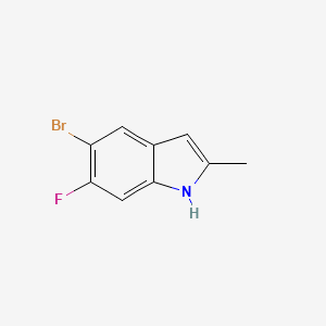 5-Bromo-6-fluoro-2-methyl-1H-indole chemical structure (CAS 1427363-52-7)