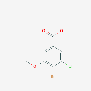 Methyl 4-bromo-3-chloro-5-methoxybenzoate chemical structure (CAS 1427372-64-2)