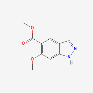 Methyl 6-methoxy-1H-indazole-5-carboxylate chemical structure (CAS 1427405-27-3)