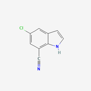 5-Chloro-1H-indole-7-carbonitrile chemical structure (CAS 1427413-36-2)