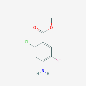 Methyl 4-amino-2-chloro-5-fluorobenzoate chemical structure (CAS 1427413-83-9)