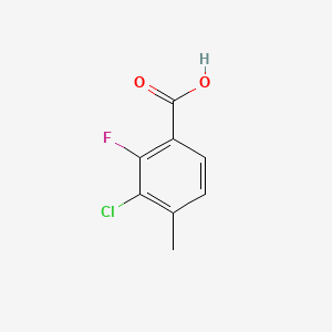 3-Chloro-2-fluoro-4-methylbenzoic acid chemical structure (CAS 1427416-06-5)