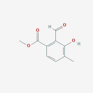 Methyl 2-formyl-3-hydroxy-4-methylbenzoate chemical structure (CAS 1427447-87-7)