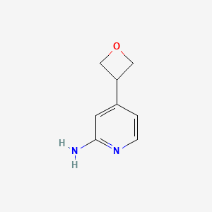 4-(Oxetan-3-yl)pyridin-2-amine chemical structure (CAS 1427501-89-0)