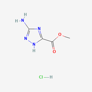 Methyl 5-amino-1H-1,2,4-triazole-3-carboxylate hydrochloride chemical structure (CAS 142782-22-7)