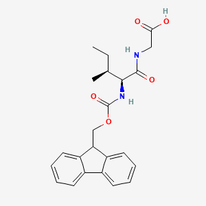 2-((2S,3S)-2-((((9H-Fluoren-9-yl)methoxy)carbonyl)amino)-3-methylpentanamido)acetic acid chemical structure (CAS 142810-18-2)