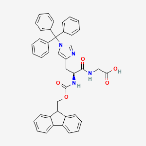 Na-(((9H-Fluoren-9-yl)methoxy)carbonyl)-Nt-trityl-L-histidylglycine chemical structure (CAS 1428125-83-0)