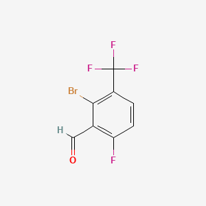 2-Bromo-6-fluoro-3-(trifluoromethyl)benzaldehyde chemical structure (CAS 1428234-81-4)