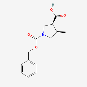 (3S,4R)-1-Cbz-4-methylpyrrolidine-3-carboxylic Acid chemical structure (CAS 1428243-71-3)
