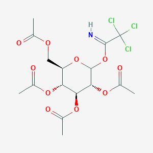 (2R,3R,4S,5R)-2-(Acetoxymethyl)-6-(2,2,2-trichloro-1-iminoethoxy)tetrahydro-2H-pyran-3,4,5-triyl triacetate chemical structure (CAS 142831-80-9)