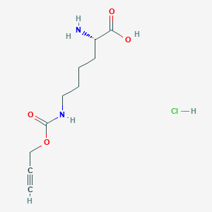 (S)-2-Amino-6-(((prop-2-yn-1-yloxy)carbonyl)amino)hexanoic acid hydrochloride chemical structure (CAS 1428330-91-9)