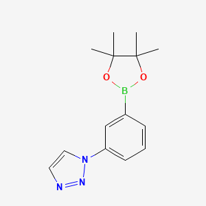 1-[3-(Tetramethyl-1,3,2-dioxaborolan-2-yl)phenyl]-1H-1,2,3-triazole chemical structure (CAS 1428582-07-3)
