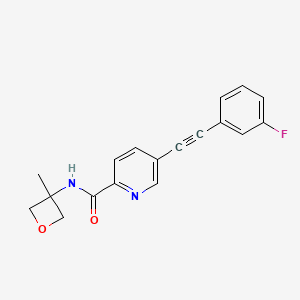 5-((3-Fluorophenyl)ethynyl)-N-(3-methyloxetan-3-yl)picolinamide chemical structure (CAS 1428630-86-7)