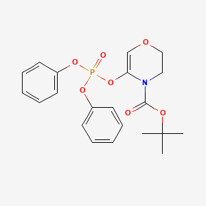 tert-Butyl 5-((diphenoxyphosphoryl)oxy)-2,3-dihydro-4H-1,4-oxazine-4-carboxylate chemical structure (CAS 1429228-74-9)