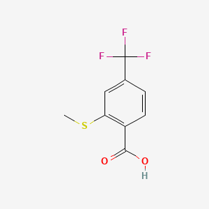 2-Methylsulfanyl-4-(trifluoromethyl)benzoic acid chemical structure (CAS 142994-05-6)