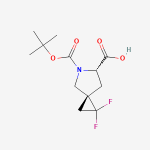 (3R,6S)-5-(tert-Butoxycarbonyl)-1,1-difluoro-5-azaspiro[2.4]heptane-6-carboxylic acid chemical structure (CAS 1430105-52-4)
