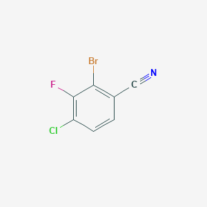 2-Bromo-4-chloro-3-fluorobenzonitrile chemical structure (CAS 1430115-47-1)