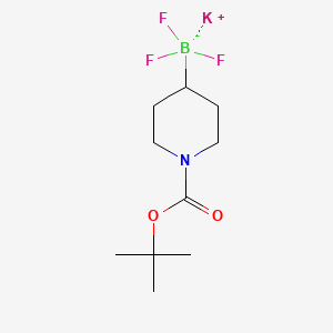 Potassium (1-(tert-butoxycarbonyl)piperidin-4-yl)trifluoroborate chemical structure (CAS 1430219-71-8)