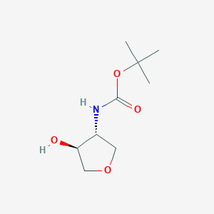 rel-tert-Butyl ((3R,4S)-4-hydroxytetrahydrofuran-3-yl)carbamate chemical structure (CAS 1430230-65-1)